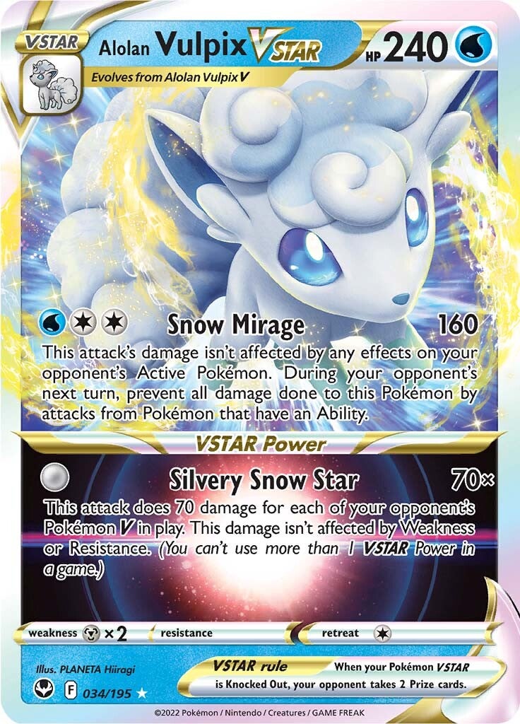 Alolan Vulpix VSTAR (034/195) [Sword & Shield: Silver Tempest] | Shuffle n Cut Hobbies & Games