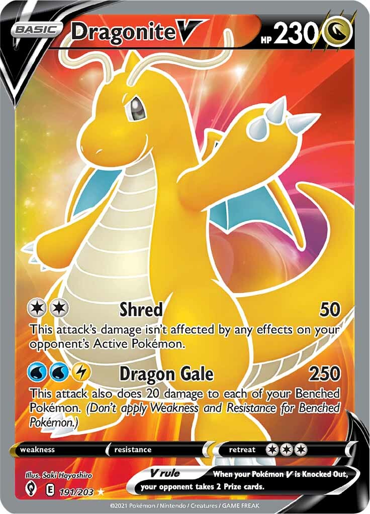 Dragonite V (191/203) [Sword & Shield: Evolving Skies] | Shuffle n Cut Hobbies & Games