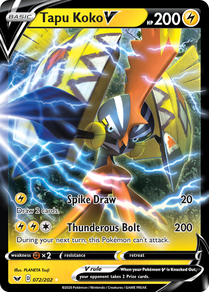 Tapu Koko V (072/202) [Sword & Shield: Base Set] | Shuffle n Cut Hobbies & Games