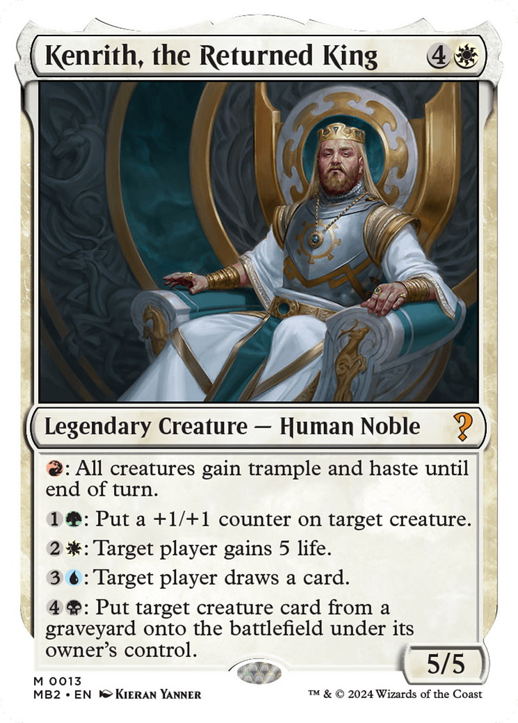 Kenrith, the Returned King (White Border) [Mystery Booster 2] | Shuffle n Cut Hobbies & Games