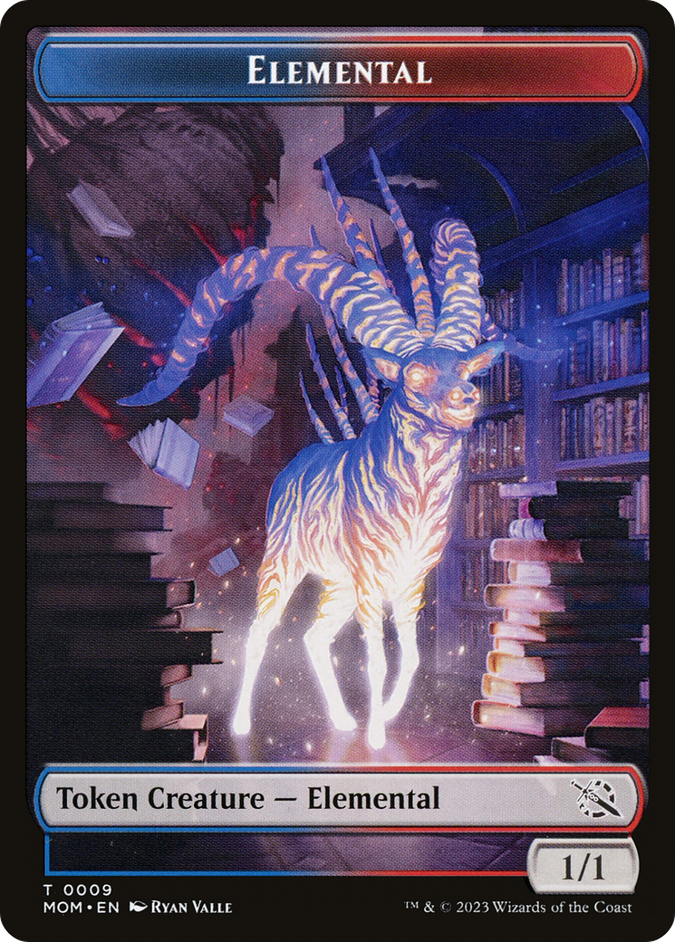 Elemental (09) // Dinosaur Double-Sided Token [March of the Machine Tokens] | Shuffle n Cut Hobbies & Games