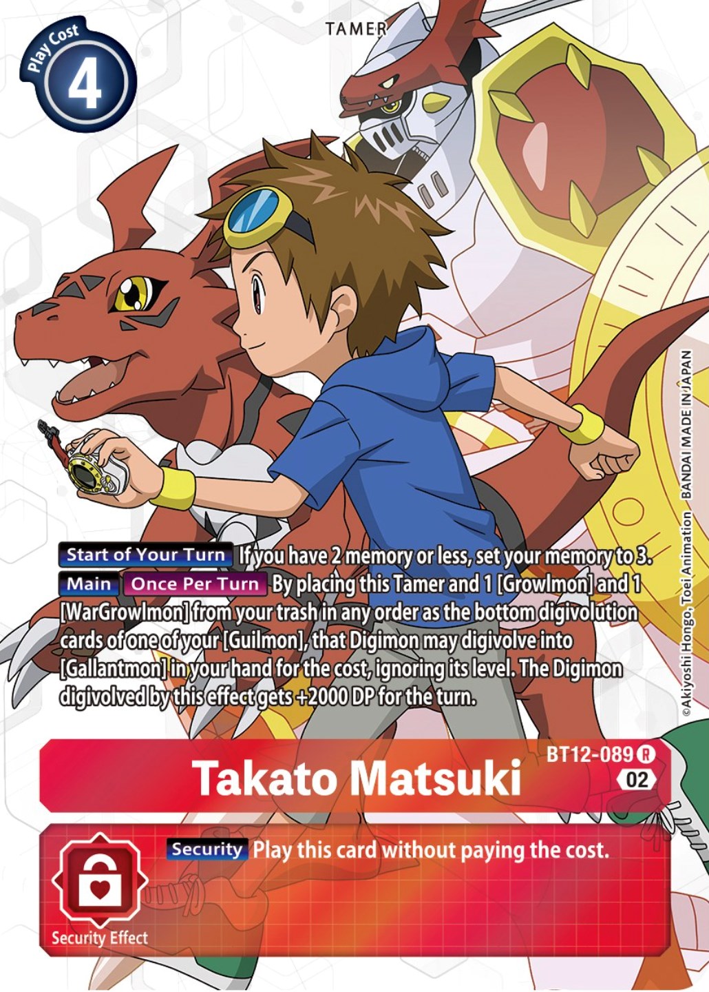 Takato Matsuki [BT12-089] (Alternate Art) [Across Time] | Shuffle n Cut Hobbies & Games