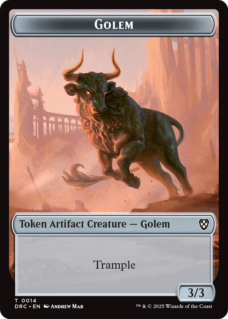 Golem (0014) // Golem (0015) Double-Sided Token [Aetherdrift Tokens] | Shuffle n Cut Hobbies & Games