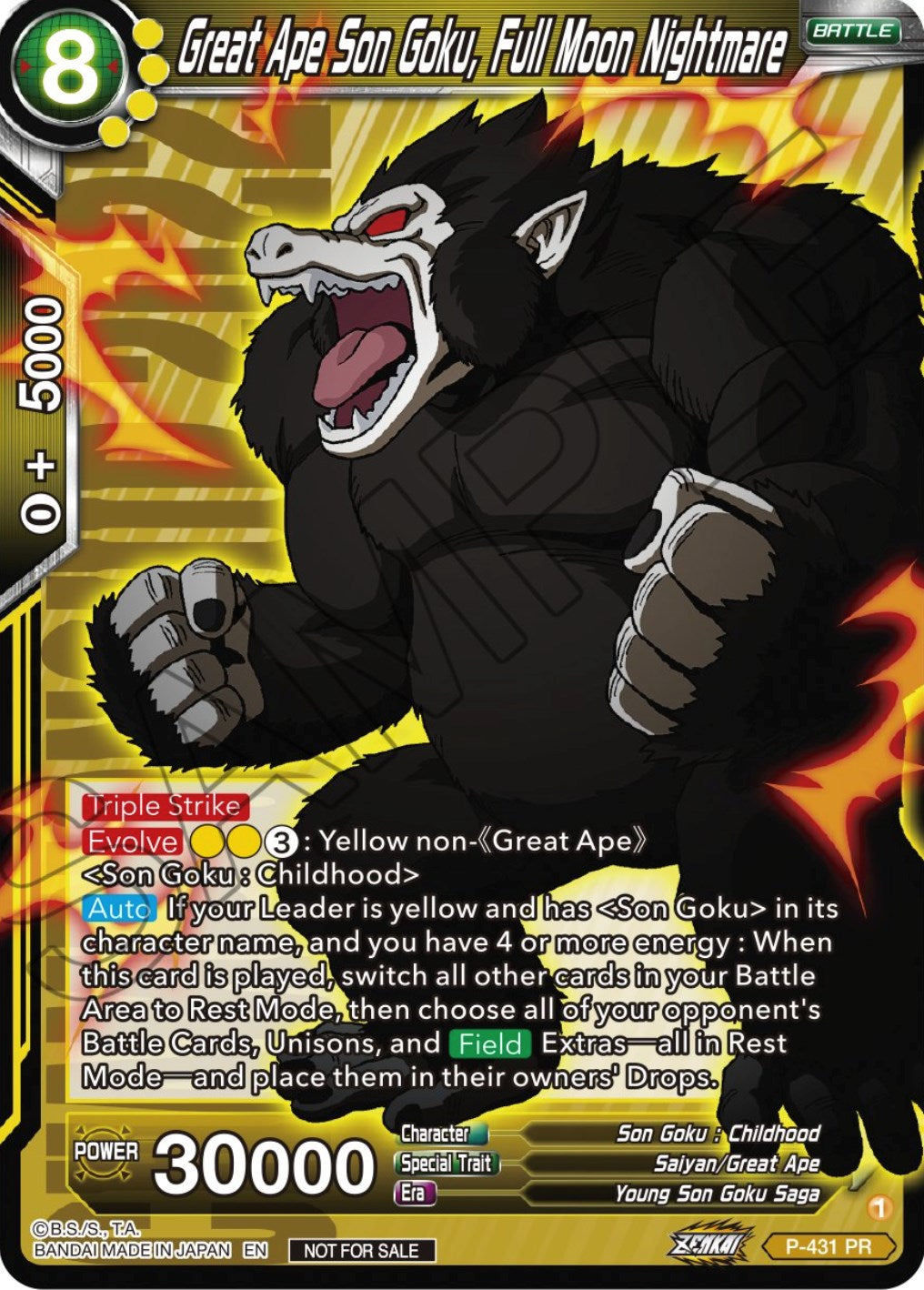 Great Ape Son Goku, Full Moon Nightmare (P-431) [Promotion Cards] | Shuffle n Cut Hobbies & Games