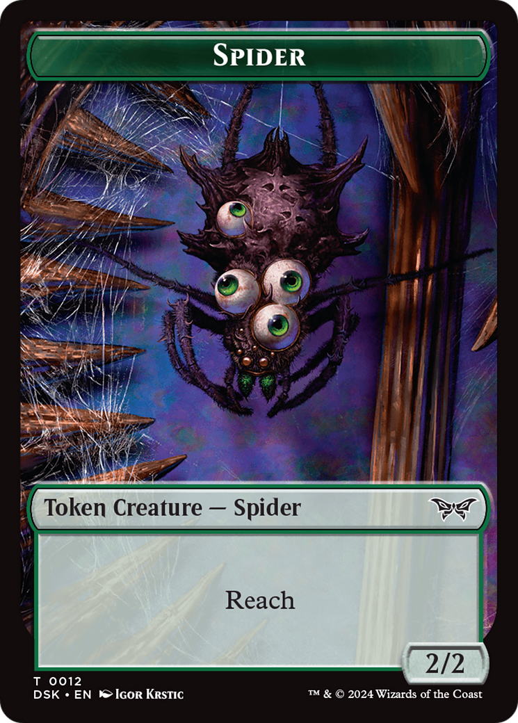 Insect (0013) // Spider Double-Sided Token [Duskmourn: House of Horror Tokens] | Shuffle n Cut Hobbies & Games