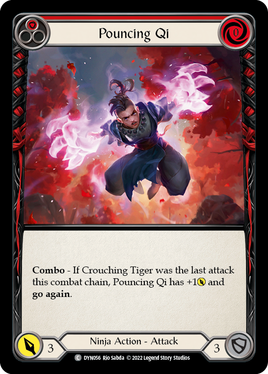 Pouncing Qi (Red) [DYN056] (Dynasty)  Rainbow Foil | Shuffle n Cut Hobbies & Games