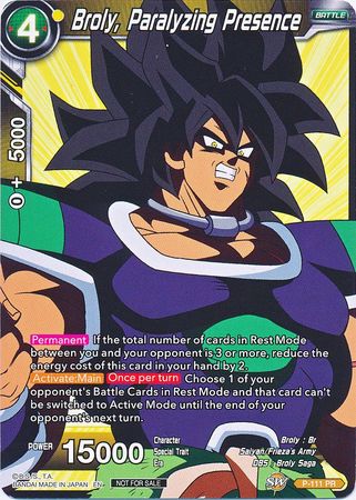 Broly, Paralyzing Presence (Broly Pack Vol. 3) (P-111) [Promotion Cards] | Shuffle n Cut Hobbies & Games