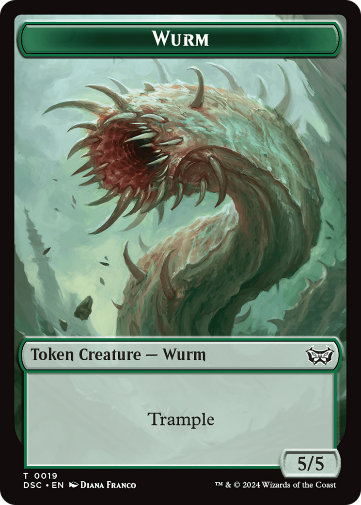 Wurm (0019) // Manifest Double-Sided Token [Duskmourn: House of Horror Commander Tokens] | Shuffle n Cut Hobbies & Games