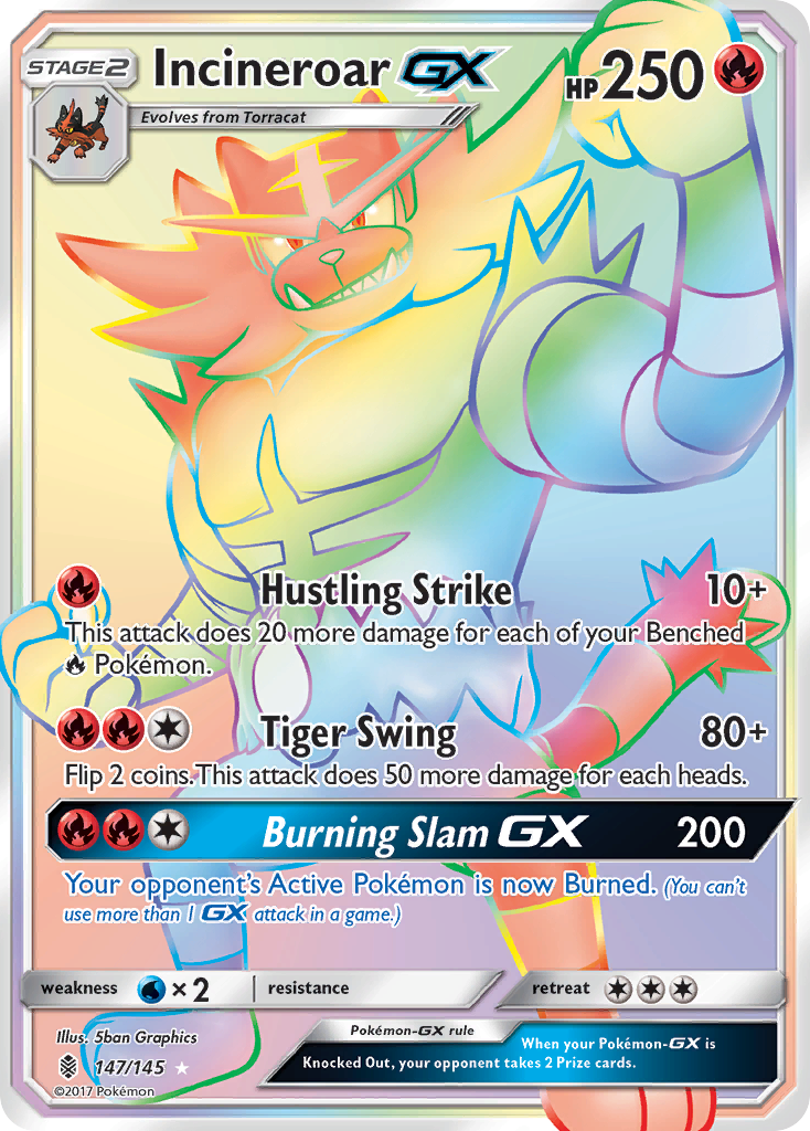 Incineroar GX (147/145) [Sun & Moon: Guardians Rising] | Shuffle n Cut Hobbies & Games