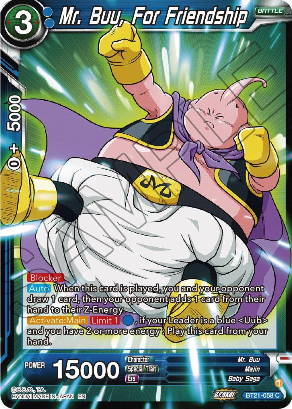 Mr. Buu, For Friendship (BT21-058) [Wild Resurgence] | Shuffle n Cut Hobbies & Games