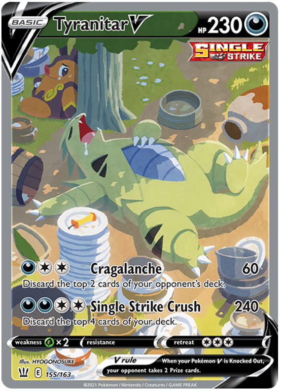 Tyranitar V (155/163) [Sword & Shield: Battle Styles] | Shuffle n Cut Hobbies & Games