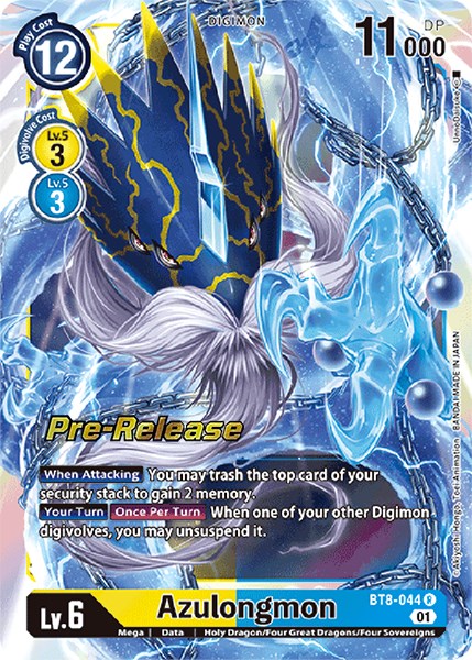 Azulongmon [BT8-044] [New Awakening Pre-Release Cards] | Shuffle n Cut Hobbies & Games