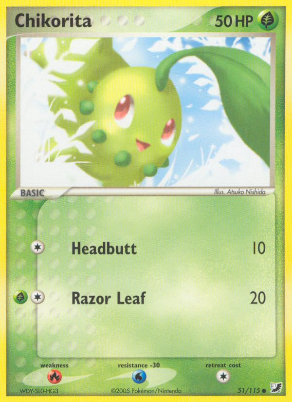 Chikorita (51/115) [EX: Unseen Forces] | Shuffle n Cut Hobbies & Games