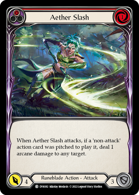 Aether Slash (Red) [DYN182] (Dynasty)  Rainbow Foil | Shuffle n Cut Hobbies & Games