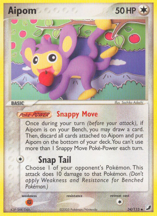 Aipom (34/115) [EX: Unseen Forces] | Shuffle n Cut Hobbies & Games