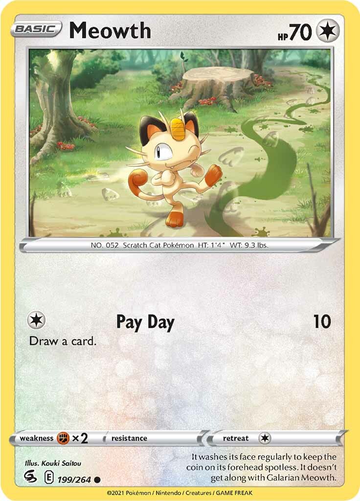 Meowth (199/264) [Sword & Shield: Fusion Strike] | Shuffle n Cut Hobbies & Games