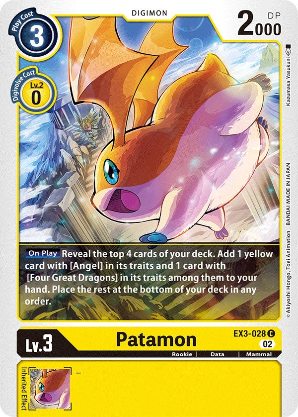 Patamon [EX3-028] [Draconic Roar] | Shuffle n Cut Hobbies & Games