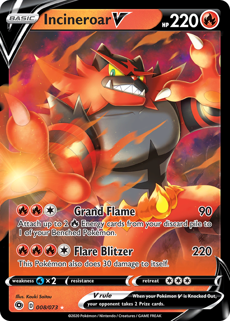 Incineroar V (008/073) [Sword & Shield: Champion's Path] | Shuffle n Cut Hobbies & Games