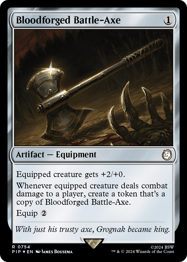 Bloodforged Battle-Axe (Surge Foil) [Fallout] | Shuffle n Cut Hobbies & Games