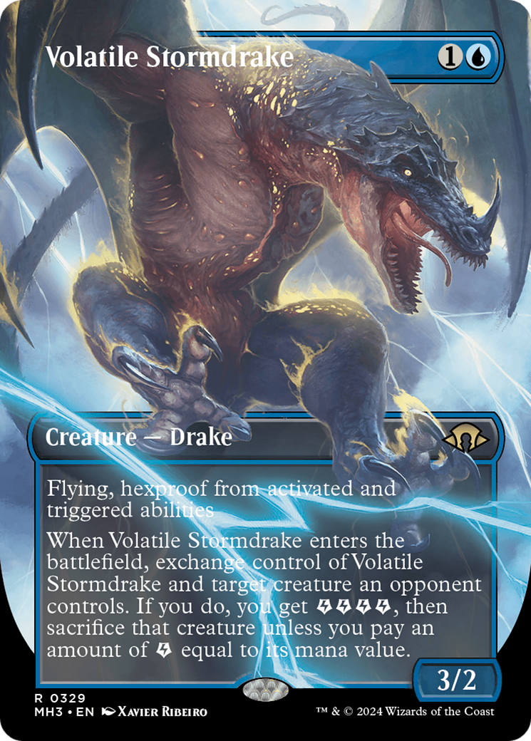 Volatile Stormdrake (Borderless) [Modern Horizons 3] | Shuffle n Cut Hobbies & Games