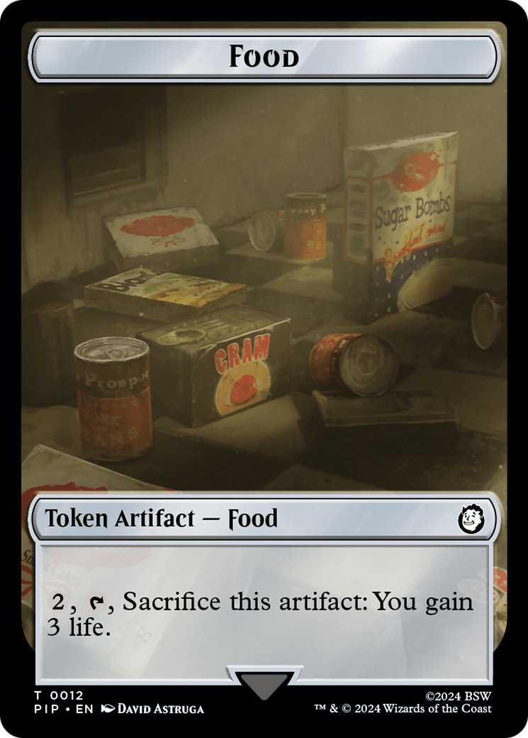 Warrior // Food (0012) Double-Sided Token [Fallout Tokens] | Shuffle n Cut Hobbies & Games