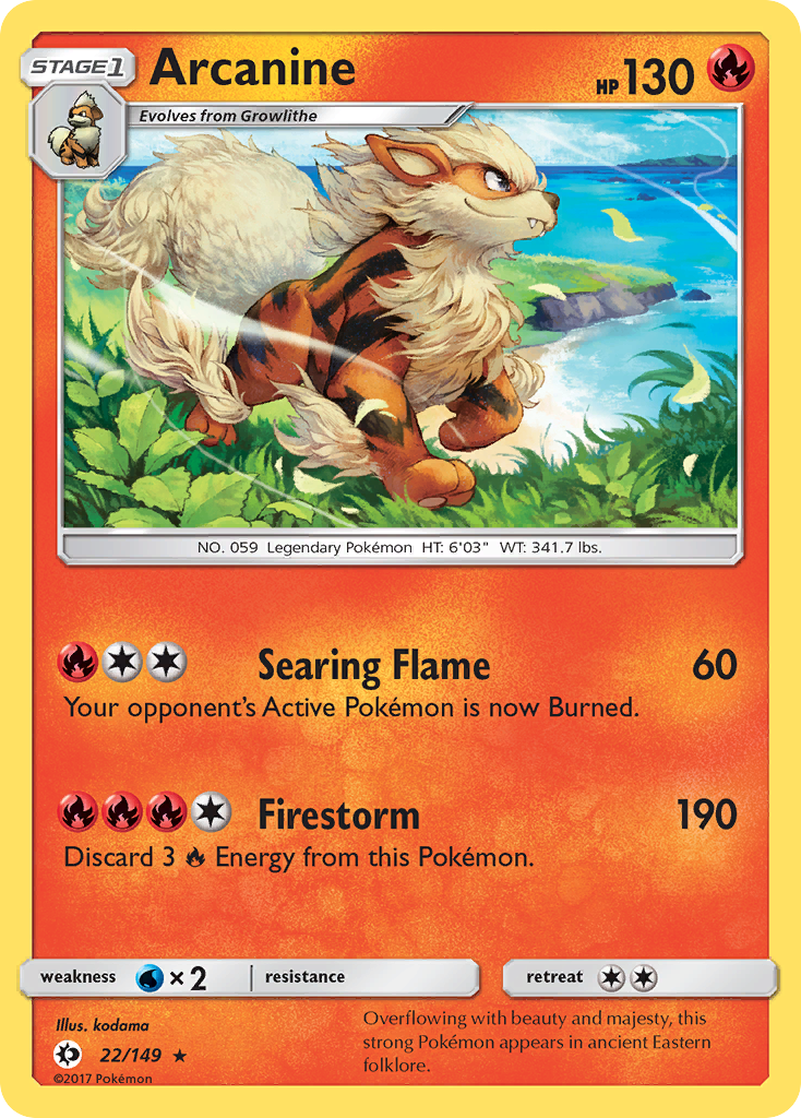 Arcanine (22/149) [Sun & Moon: Base Set] | Shuffle n Cut Hobbies & Games