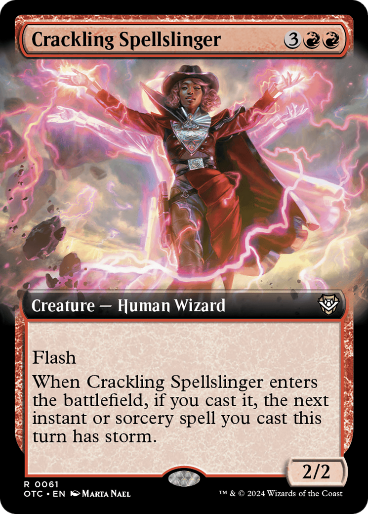 Crackling Spellslinger (Extended Art) [Outlaws of Thunder Junction Commander] | Shuffle n Cut Hobbies & Games