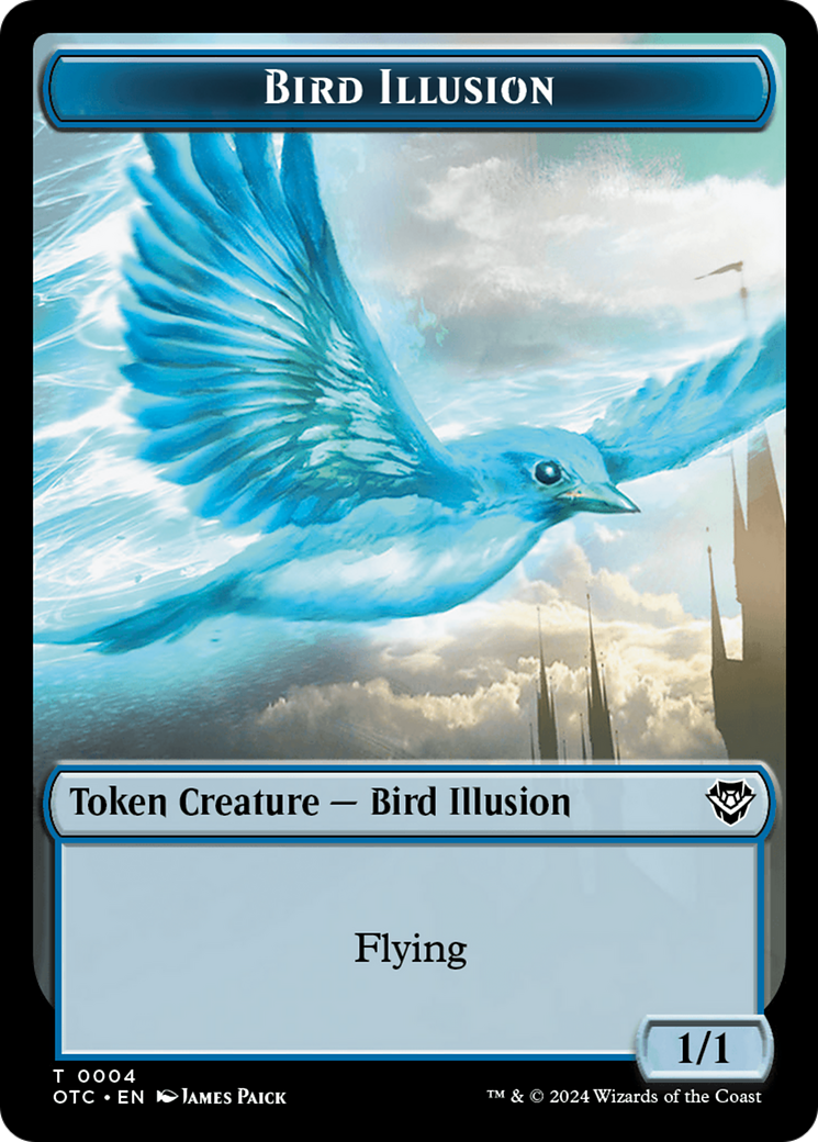 Bird Illusion // Elemental (0014) Double-Sided Token [Outlaws of Thunder Junction Commander Tokens] | Shuffle n Cut Hobbies & Games