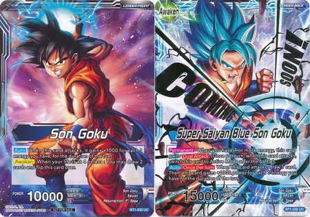 Son Goku // Super Saiyan Blue Son Goku (Hot Stamped) (BT1-030) [Promotion Cards] | Shuffle n Cut Hobbies & Games