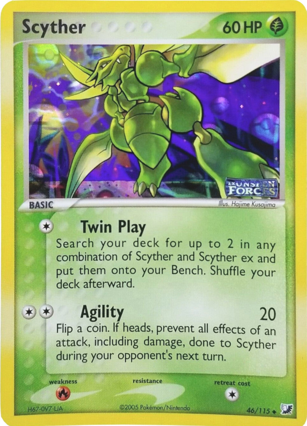 Scyther (46/115) (Stamped) [EX: Unseen Forces] | Shuffle n Cut Hobbies & Games