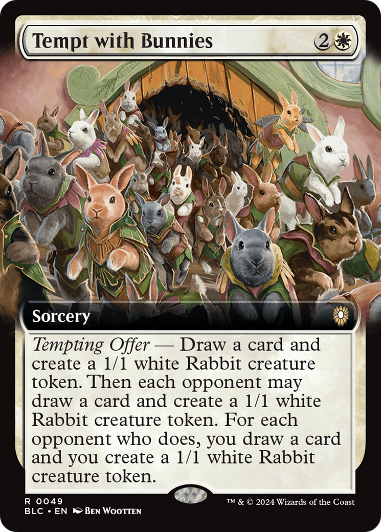 Tempt with Bunnies (Extended Art) [Bloomburrow Commander] | Shuffle n Cut Hobbies & Games