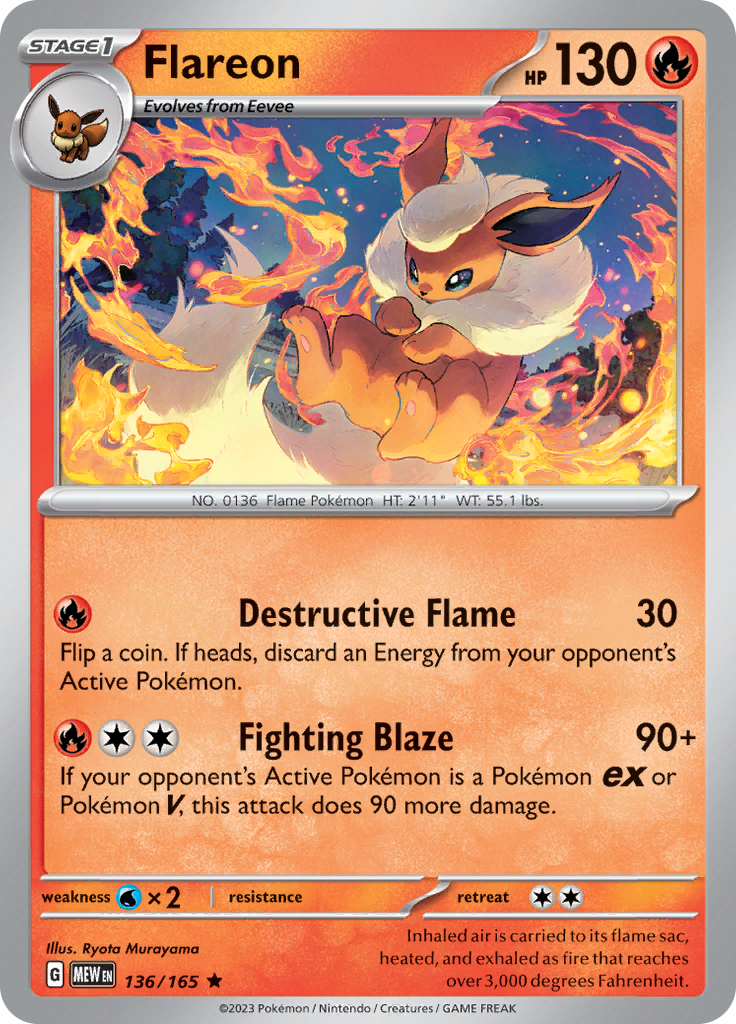 Flareon (136/165) [Scarlet & Violet 151] | Shuffle n Cut Hobbies & Games