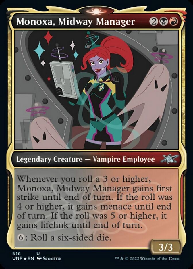 Monoxa, Midway Manager (Showcase) (Galaxy Foil) [Unfinity] | Shuffle n Cut Hobbies & Games