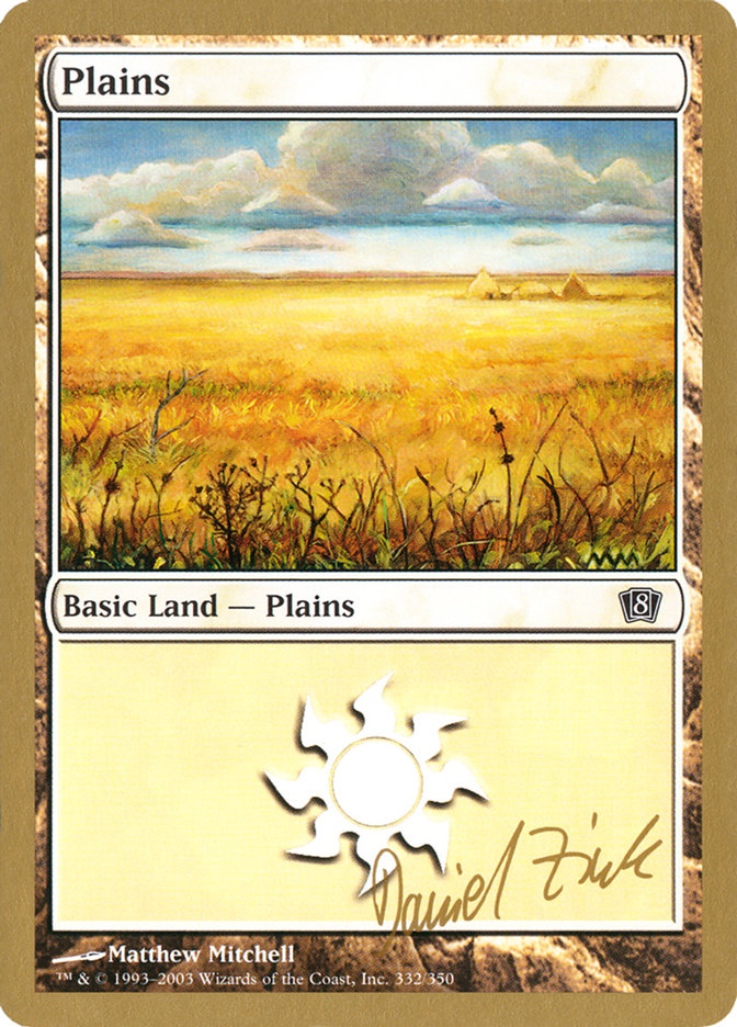 Plains (dz332) (Daniel Zink) [World Championship Decks 2003] | Shuffle n Cut Hobbies & Games