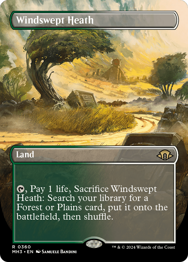 Windswept Heath (Borderless) [Modern Horizons 3] | Shuffle n Cut Hobbies & Games