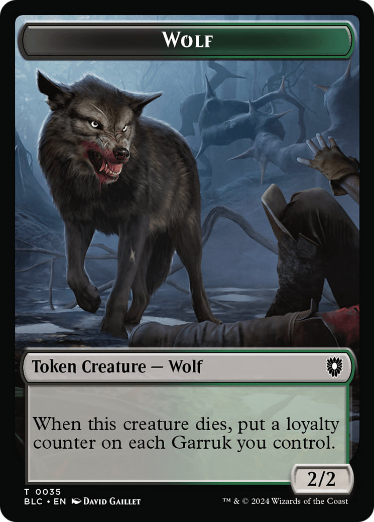 Human Soldier // Wolf (035) Double-Sided Token [Bloomburrow Commander Tokens] | Shuffle n Cut Hobbies & Games