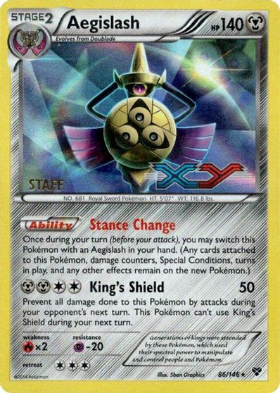 Aegislash (86/146) (Staff Prerelease Promo) [XY: Black Star Promos] | Shuffle n Cut Hobbies & Games