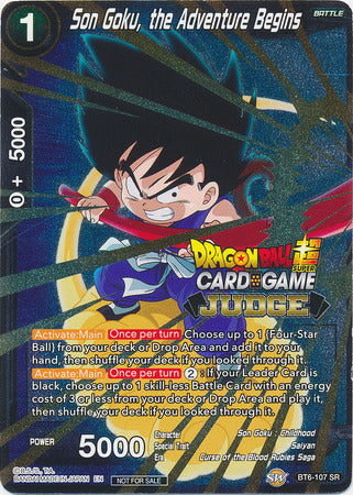 Son Goku, the Adventure Begins (BT6-107) [Judge Promotion Cards] | Shuffle n Cut Hobbies & Games