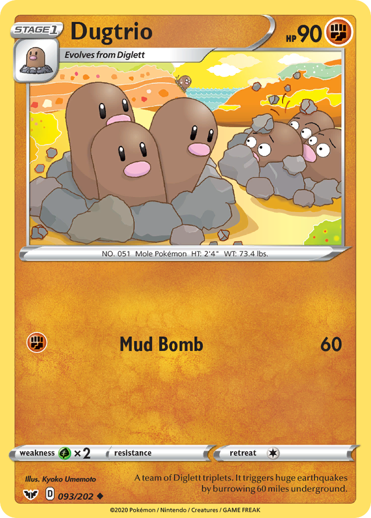 Dugtrio (093/202) [Sword & Shield: Base Set] | Shuffle n Cut Hobbies & Games