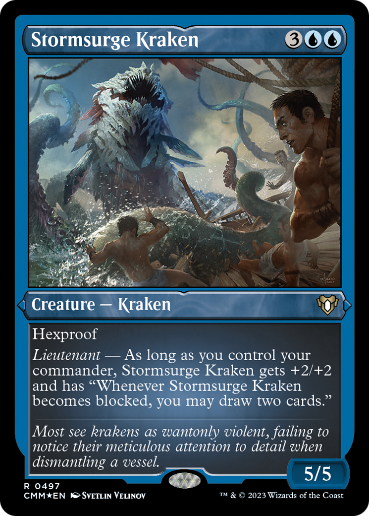 Stormsurge Kraken (Foil Etched) [Commander Masters] | Shuffle n Cut Hobbies & Games