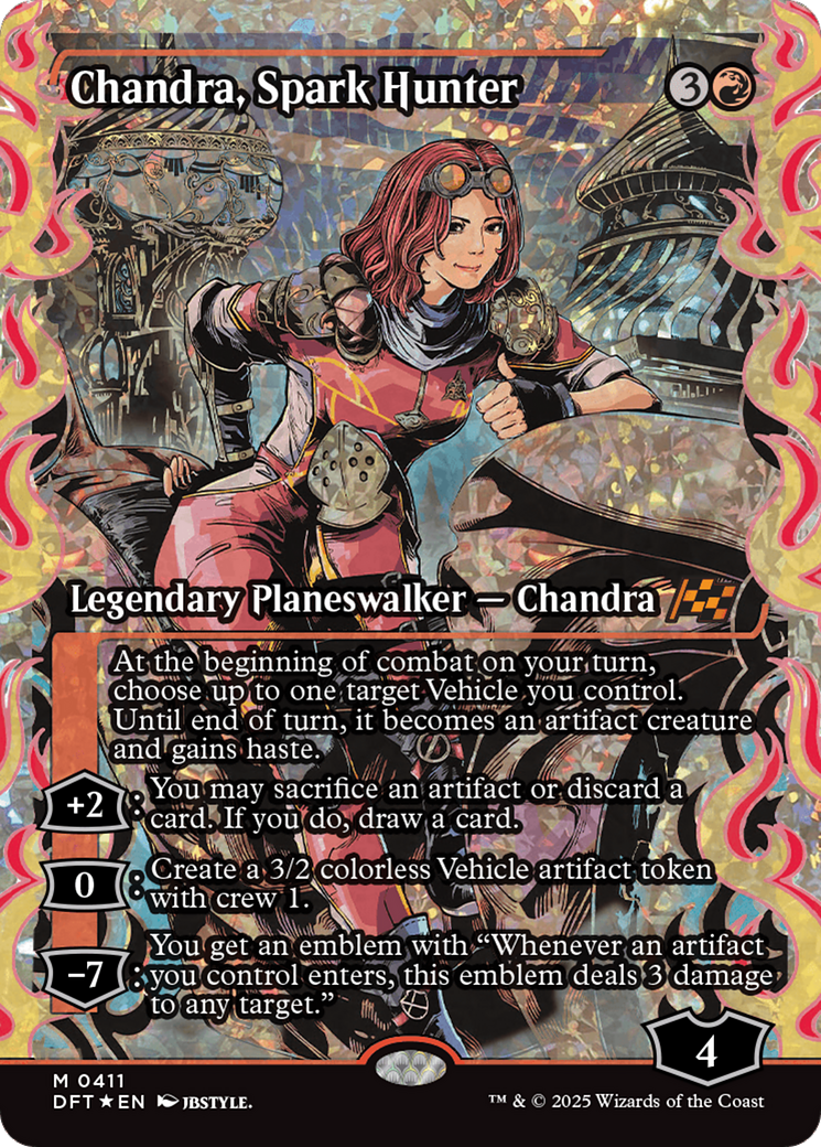 Chandra, Spark Hunter (Showcase) (Fracture Foil) [Aetherdrift] | Shuffle n Cut Hobbies & Games