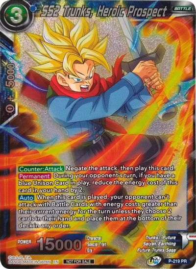 SS2 Trunks, Heroic Prospect (Player's Choice) (P-219) [Promotion Cards] | Shuffle n Cut Hobbies & Games