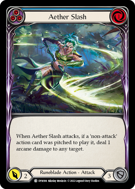 Aether Slash (Blue) [DYN184] (Dynasty)  Rainbow Foil | Shuffle n Cut Hobbies & Games