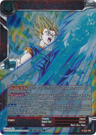 Vegito, Here to Save the Day (P-021) [Promotion Cards] | Shuffle n Cut Hobbies & Games