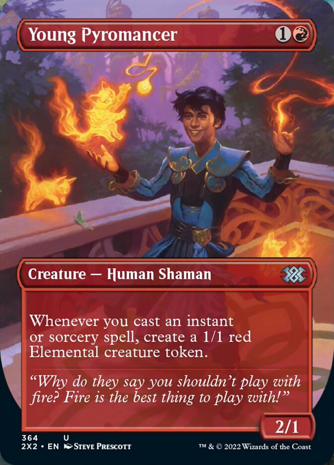 Young Pyromancer (Borderless Alternate Art) [Double Masters 2022] | Shuffle n Cut Hobbies & Games