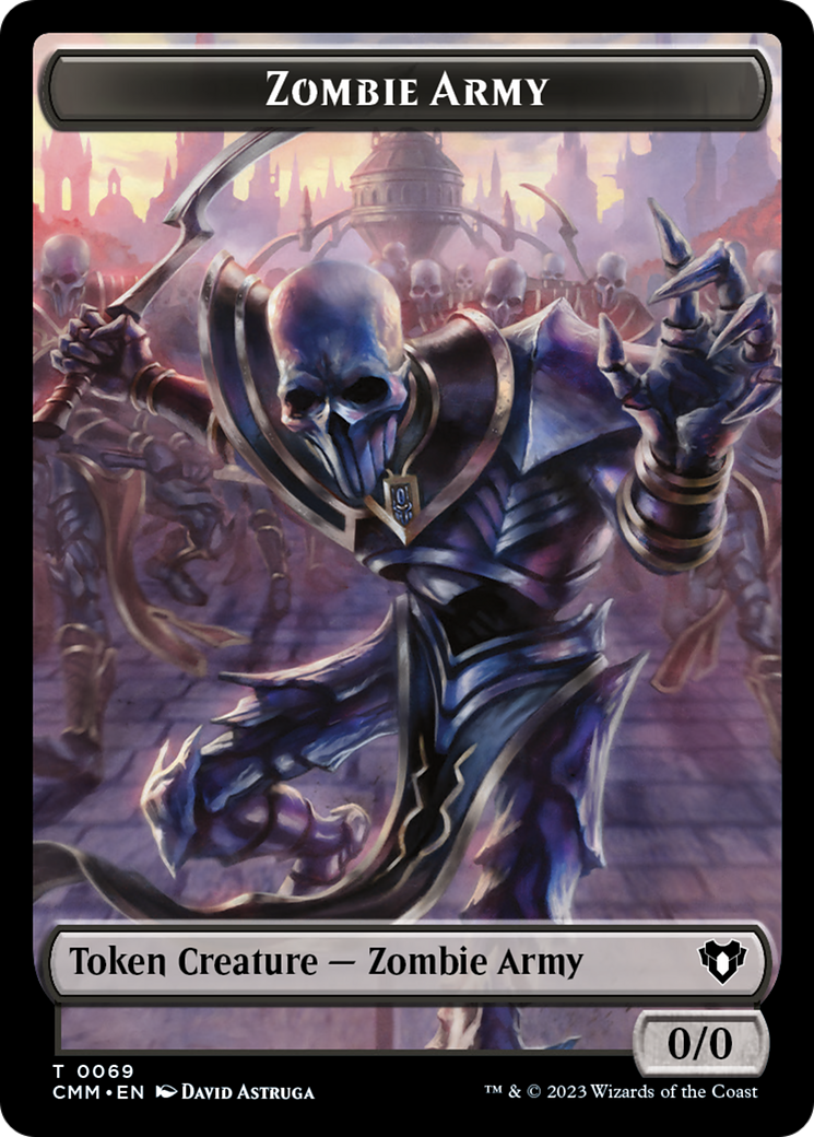 Human Warrior // Zombie Army Double-Sided Token [Commander Masters Tokens] | Shuffle n Cut Hobbies & Games