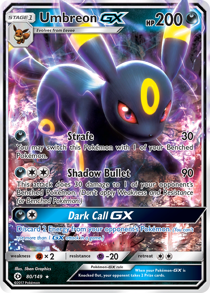 Umbreon GX (80/149) [Sun & Moon: Base Set] | Shuffle n Cut Hobbies & Games