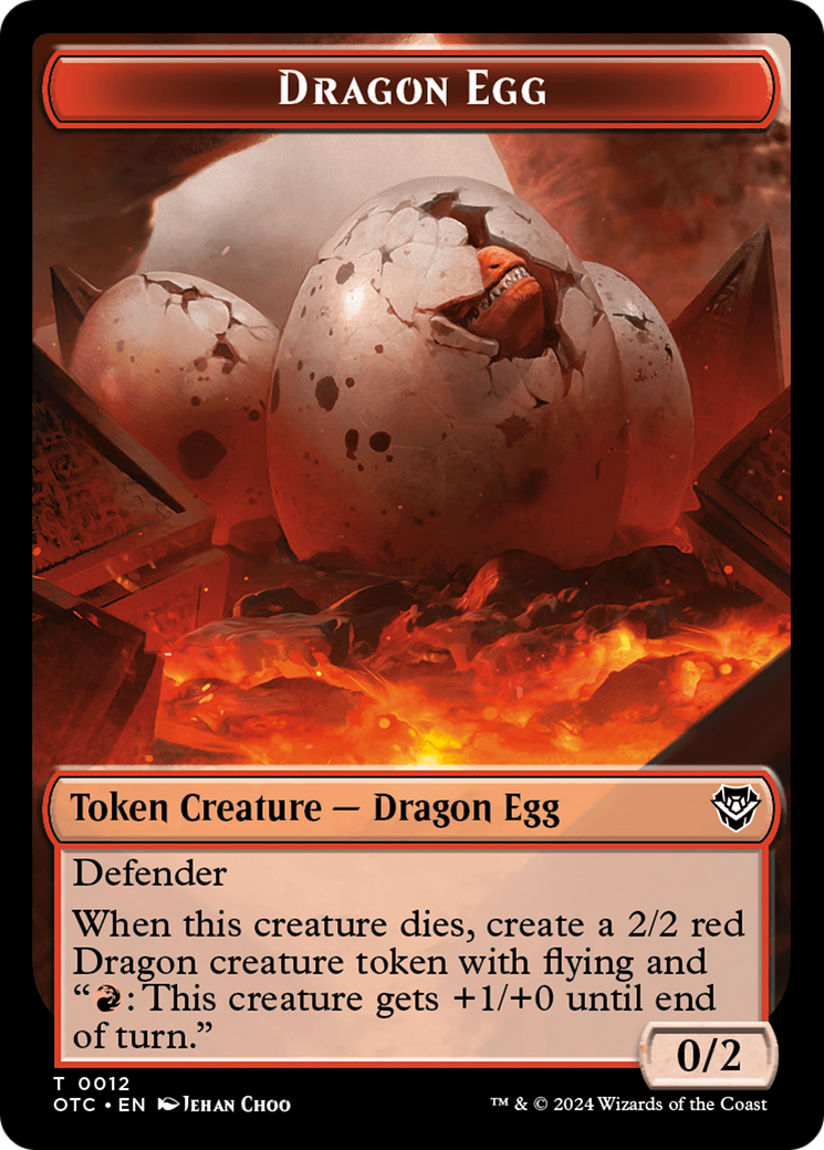 Dragon Egg // Dragon Double-Sided Token [Outlaws of Thunder Junction Commander Tokens] | Shuffle n Cut Hobbies & Games