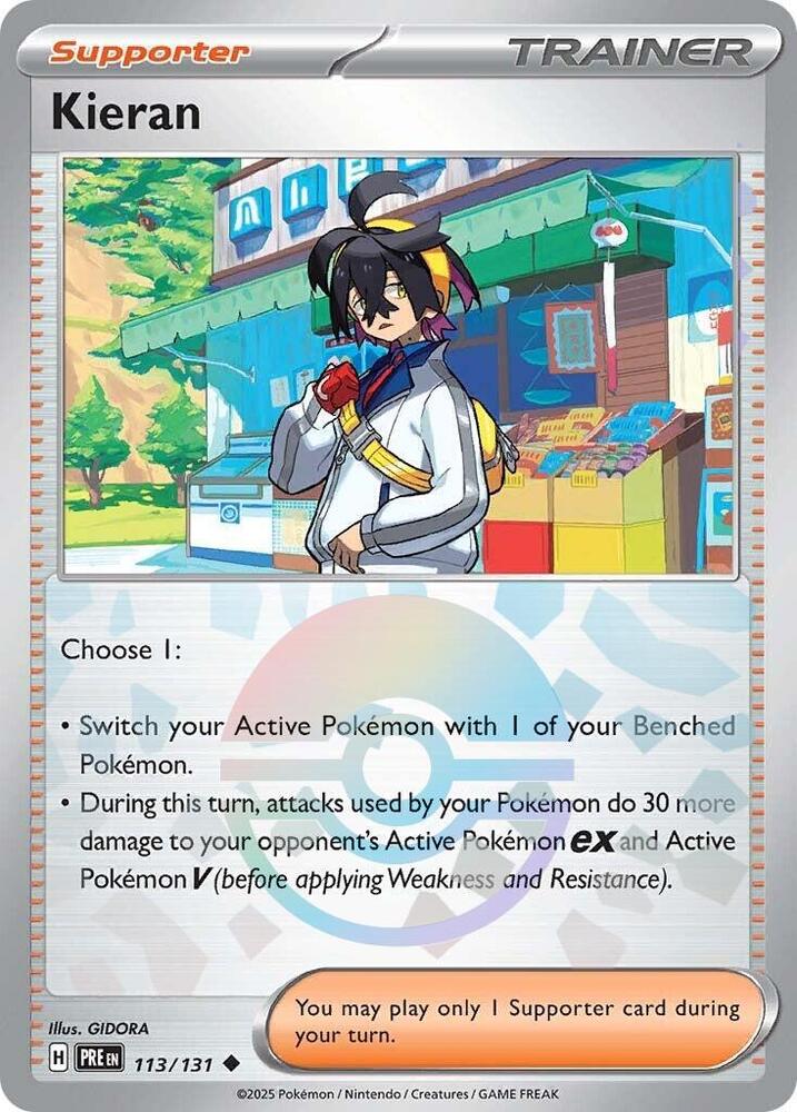 Kieran (113/131) (Poke Ball Pattern) [Scarlet & Violet: Prismatic Evolutions] | Shuffle n Cut Hobbies & Games