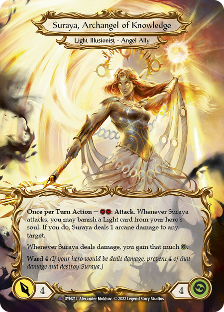 Invoke Suraya // Suraya, Archangel of Knowledge (Marvel) [DYN212] (Dynasty)  Cold Foil | Shuffle n Cut Hobbies & Games